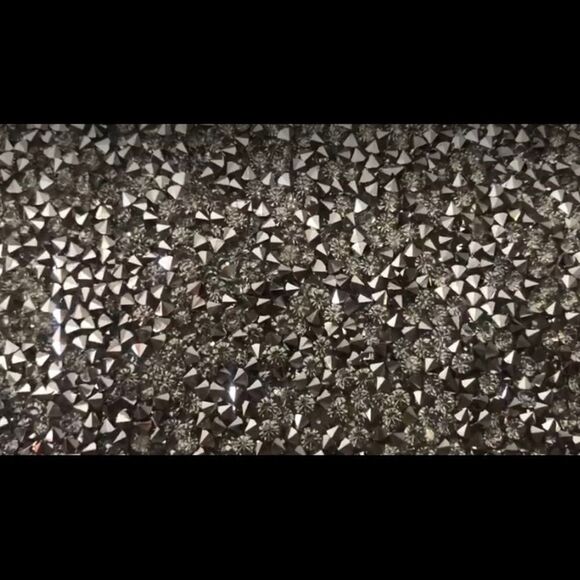 Silver Rhinestone Evening Clutch Bag with short and long strap - Picture 11 of 11